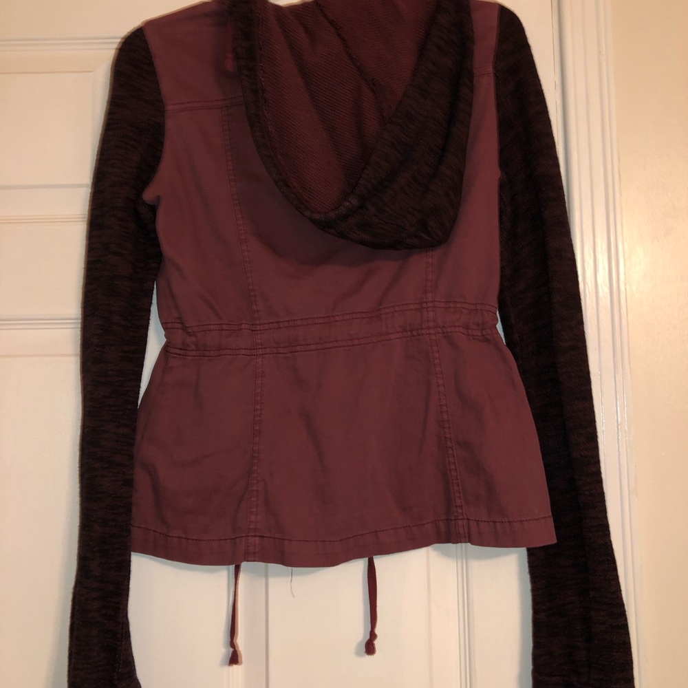 Maroon two-tone hoodie